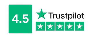 Trustpilot rating of four point five stars